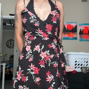 black floral dress